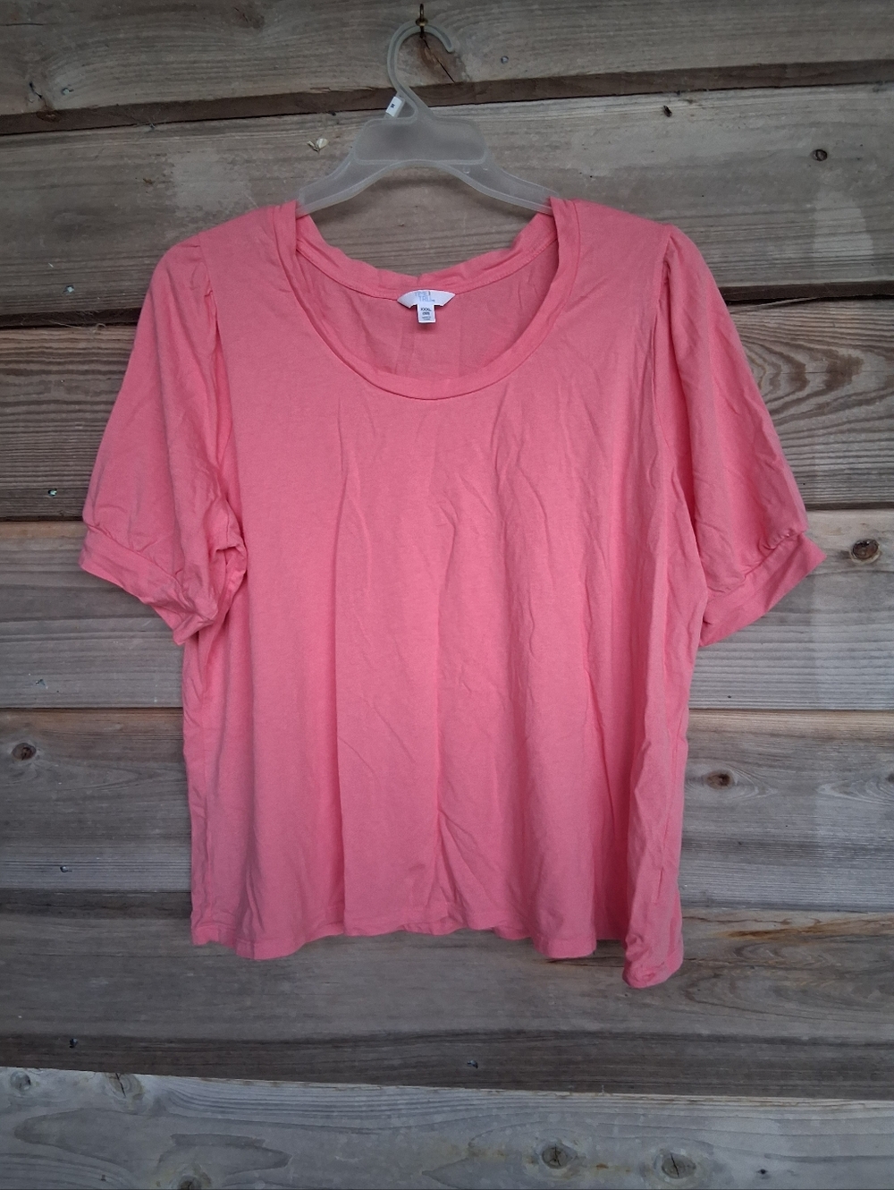 Time & Tru Plus Size Coral Tee